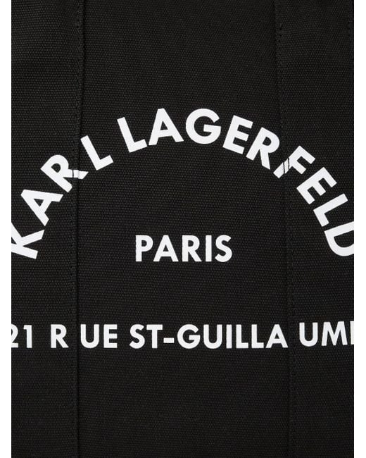 Karl Lagerfeld Black Medium Rue St-Guillaume Square Tote Bag