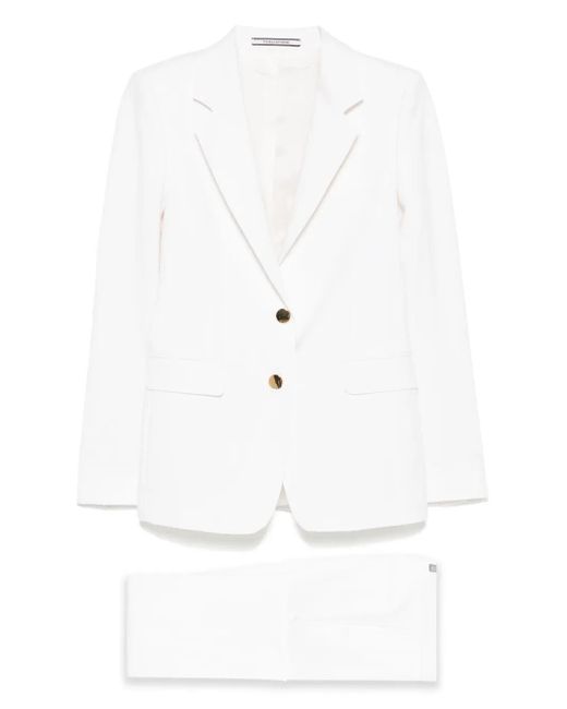 Tagliatore White Textured Suit