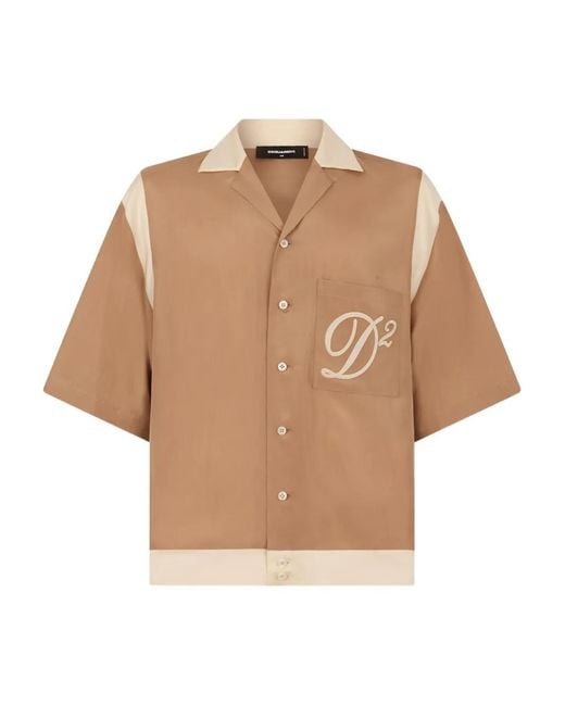 DSquared² Natural Bowling Silk Shirt for men