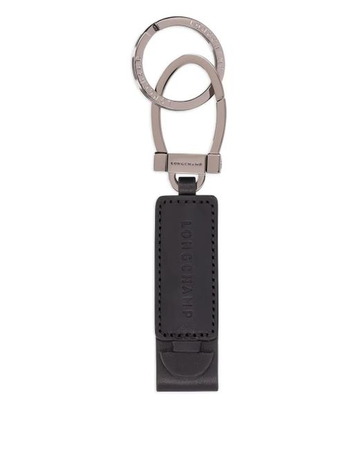 Longchamp White Logo Keyring for men