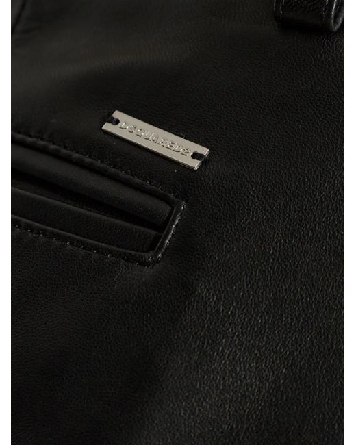 DSquared² Black Leather Trousers