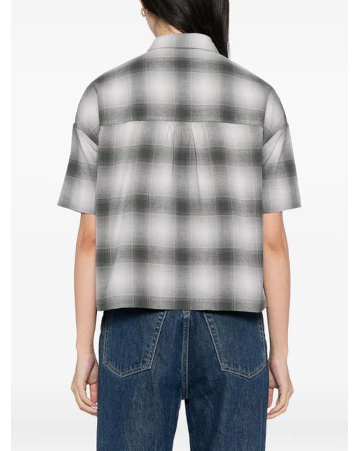 SPORT b. by agnès b. Gray Plaid Cotton Shirt