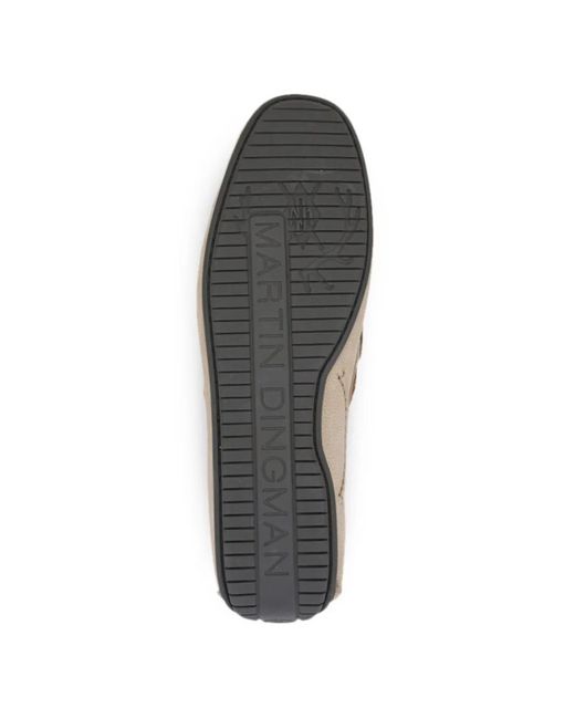 Martin Dingman White Braided Suede Loafers for men