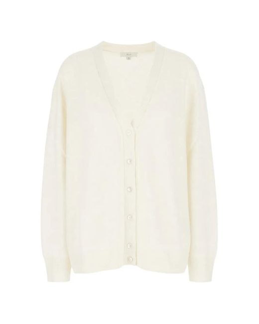 Malo White V-Neck Cashmere Cardigan