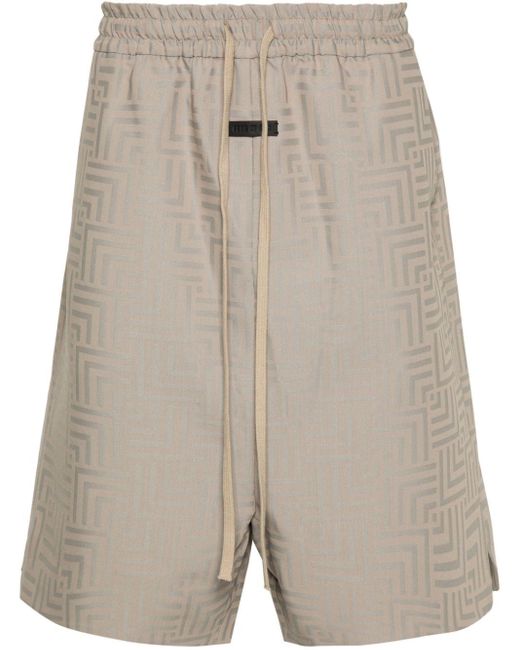 Fear Of God Patterned-jacquard Deck Shorts in het Natural voor heren