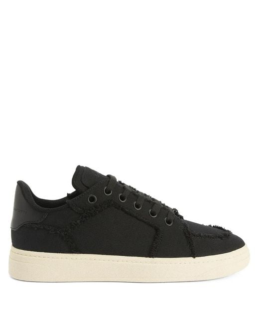 Giuseppe Zanotti Black Gz94 Frayed-Detail Lace-Up Low-Top Sneakers for men