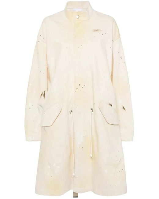 Helmut Lang Natural Spary-Painted-Effect Coat