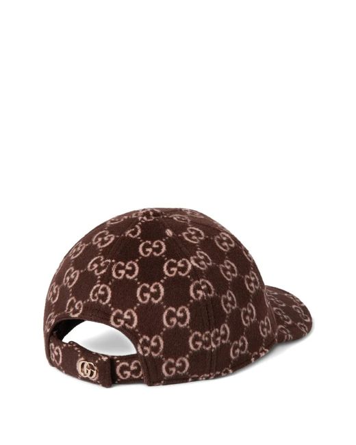 Gucci Brown Logo-Pattern Baseball Cap