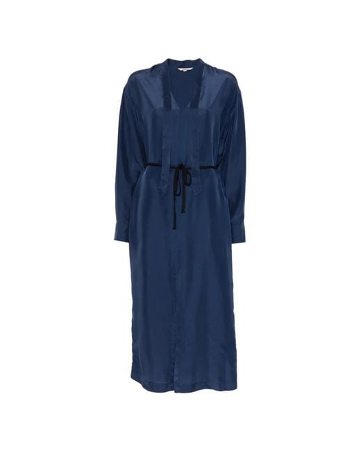 Barena Blue V-Neck Midi Dress