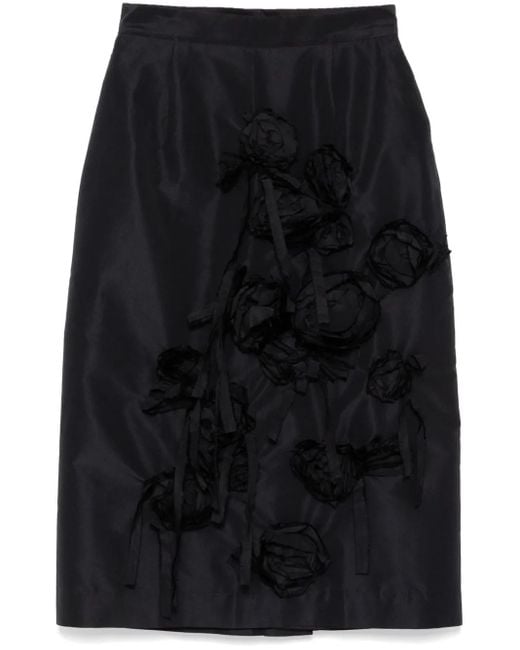 Biyan Black Bow-Embellished Skirt