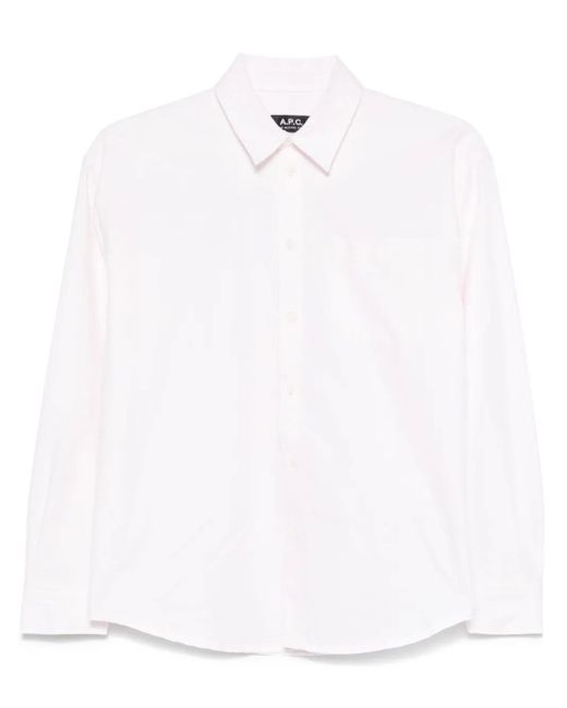 A.P.C. White Hemd Aus Bio-Baumwolle