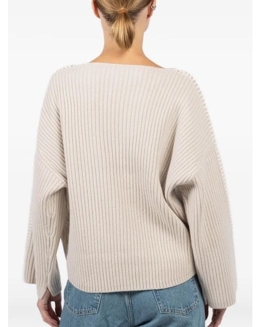 Rag & Bone White Ingrid Ribbed Sweater