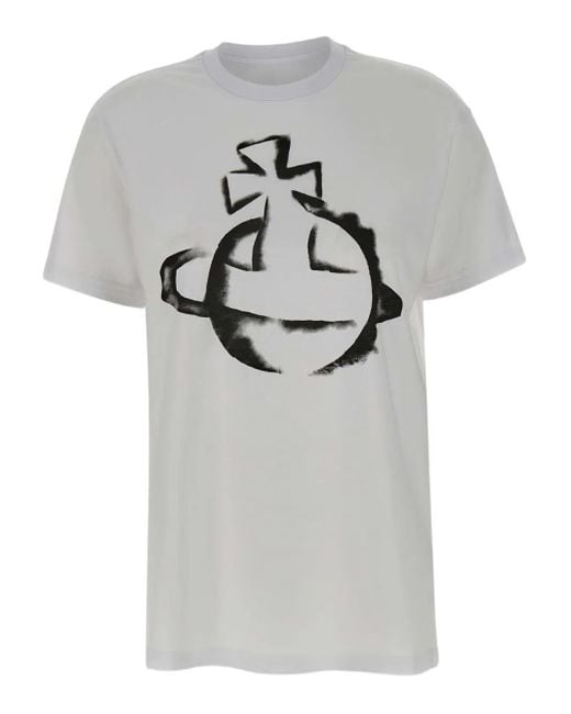Vivienne Westwood Gray Orb T-Shirt mit Logo-Print