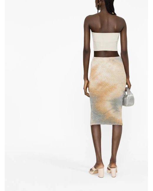 Off-White c/o Virgil Abloh Natural Tie-Dye Pencil Skirt