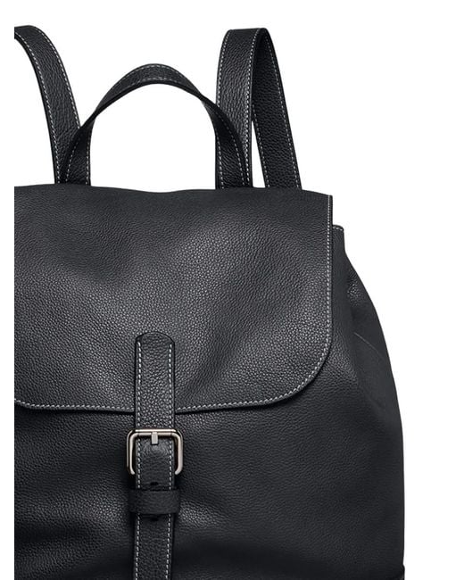 Giorgio Armani Black Buckled Backpack for men