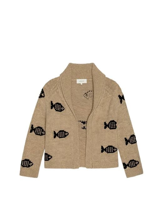 The Great Natural Swimming Fish Shawl-Collar Cardigan
