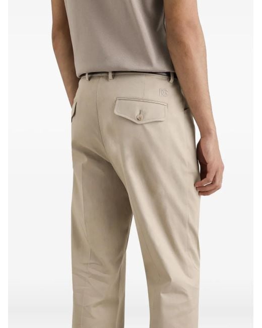 Pantaloni Con Abbottonatura di Dolce & Gabbana in Natural da Uomo