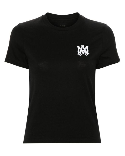 Logo-print cotton T-shirt Amiri de color Black