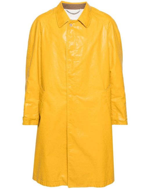 Maison Margiela Lange Gerafelde Trenchcoat in het Yellow voor heren