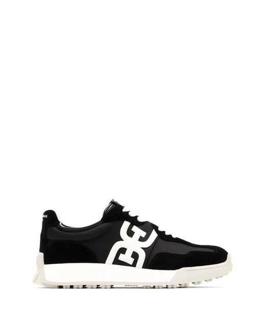 Sam Edelman Black Langley Panelled Logo-Patch Sneakers