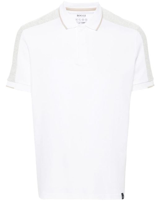 Boggi Poloshirt mit Kontrasteinsätzen in White für Herren
