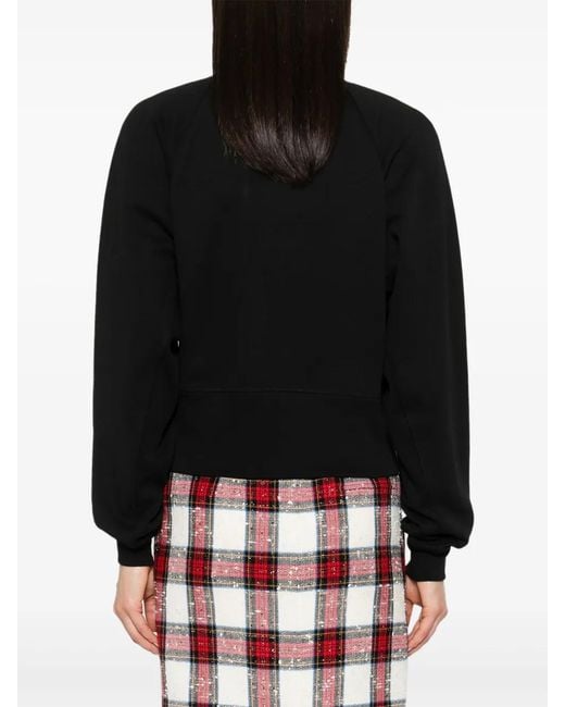 Vivienne Westwood Black Cropped Long-Sleeve Sweatshirt With Embroidered Emblem