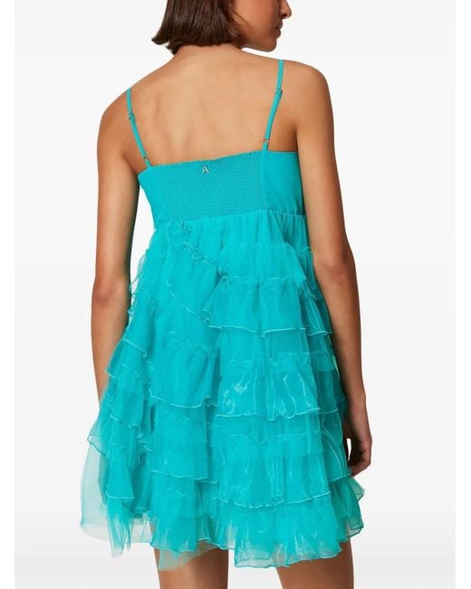 Twinset Blue Tulle Organza Minidress