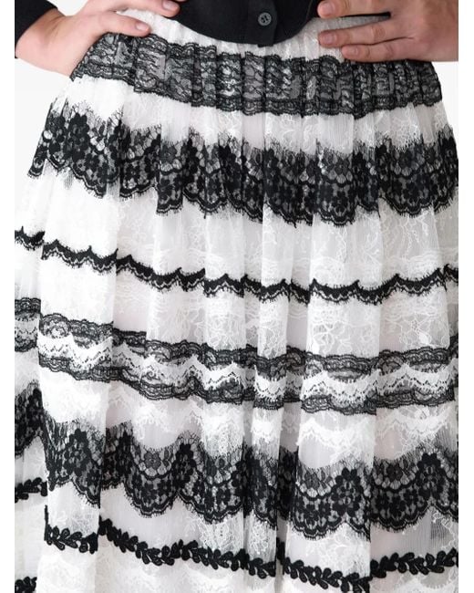 Carolina Herrera Gray Lace-Embellished Ball Skirt