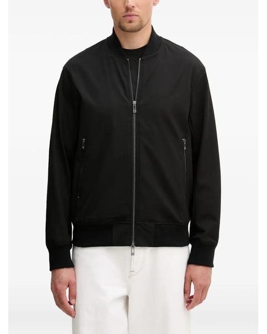 ARMANI EXCHANGE Black Zip-Up Bomber Jacket for men