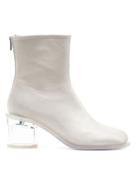 MM6 by Maison Margiela White Anatomic Ankle Boots