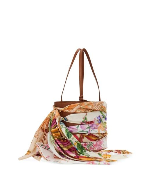 Ferragamo Multicolor Scarf-Detail Tote Bag