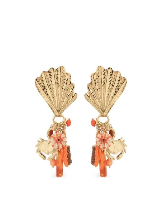 Gas Bijoux Metallic Shellita Beach Charm Earrings