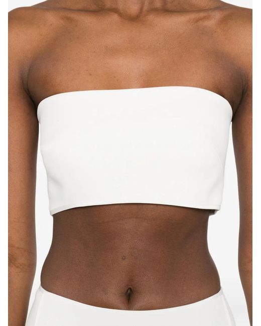 Maticevski White Zip Strapless Top
