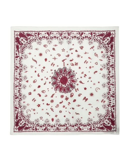 Zadig & Voltaire White Debbie 85 Bandana-Print Scarf