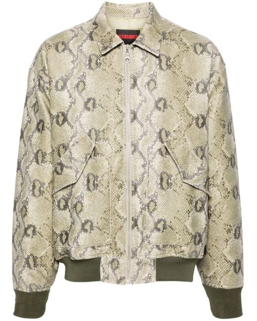 Pleasures Natural Rattle Snakeskin-Effect Bomber Jacket for men