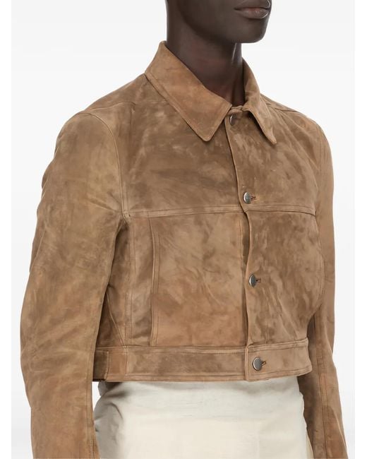 Rick Owens Natural Cropped Worker Jacket for men