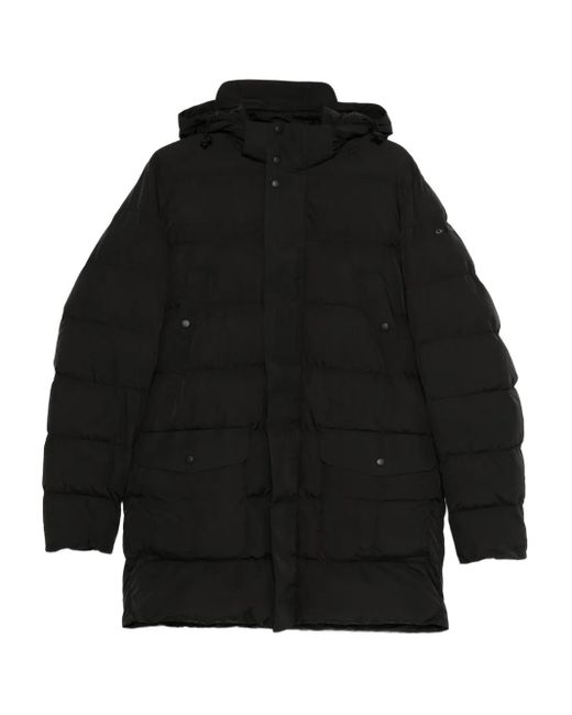 Geox Black Pieve Hooded Quilted Jacket for men