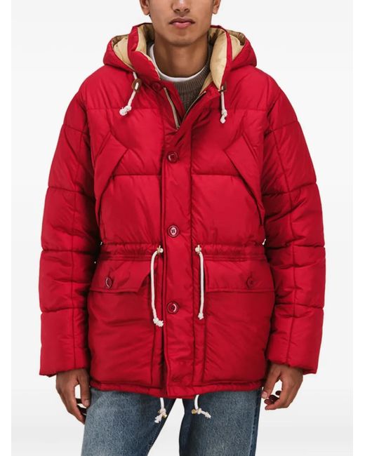 Fortela Red Quilted Hooded Jacket for men