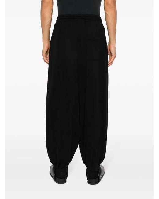LỰU ĐẠN Black Logo-Print Drop-Crotch Track Pants for men