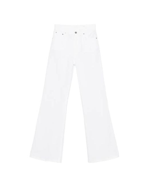 Dondup White Jean Amber À Coupe Ample