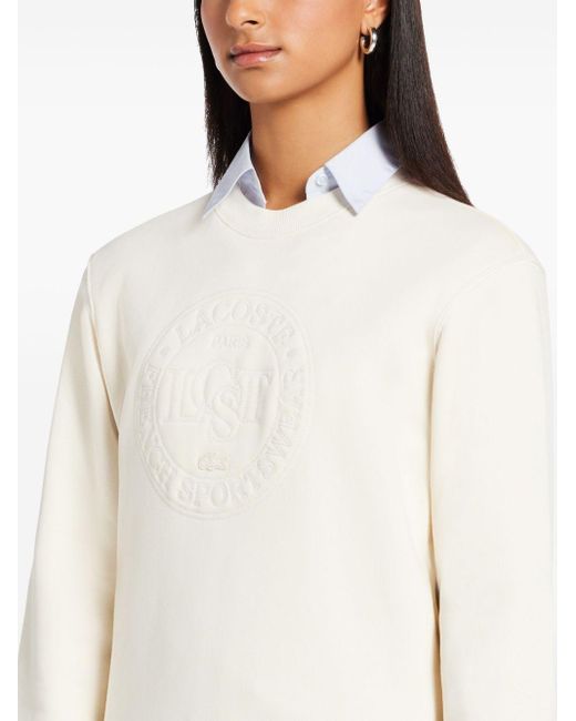 Lacoste White Logo-print Sweatshirt