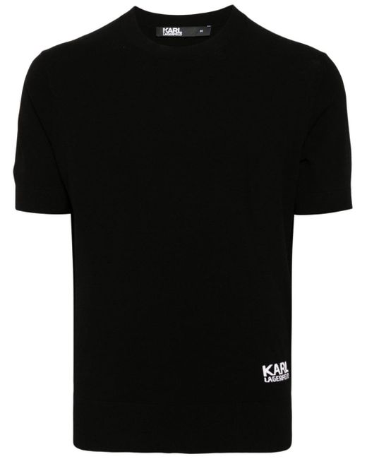 Karl Lagerfeld Oberteil mit Intarsien-Logo in Black für Herren