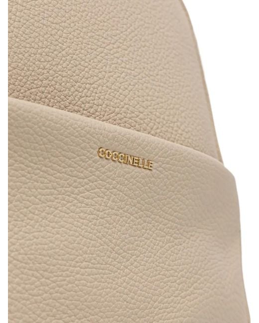 Coccinelle Natural Grained-Leather Backpack