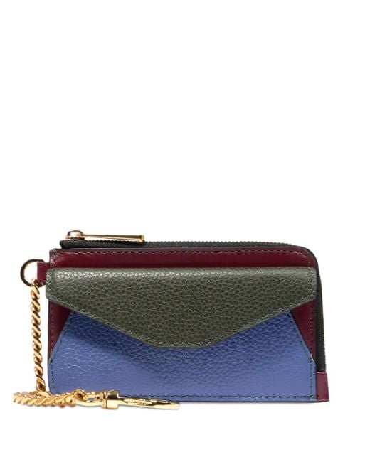 Lancel Envelope Pasjeshouder Verfraaid Met Ketting in het Gray
