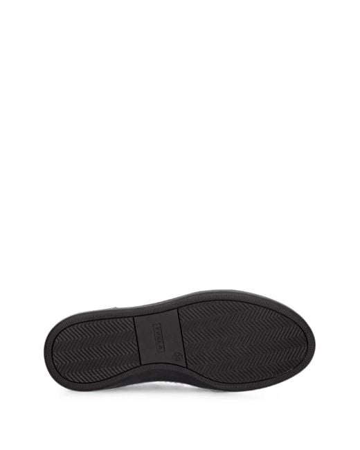 Furla Black Hype Logo-Patch Suede Sneakers
