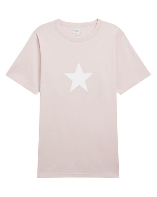 Agnes B. Pink Brando Star Cotton T-shirt for men