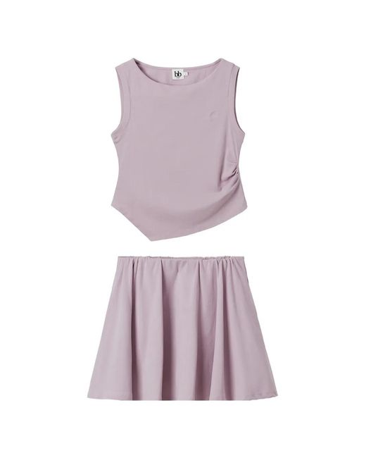 B+ AB Purple Crew-Neck A-Line Mini Skirt