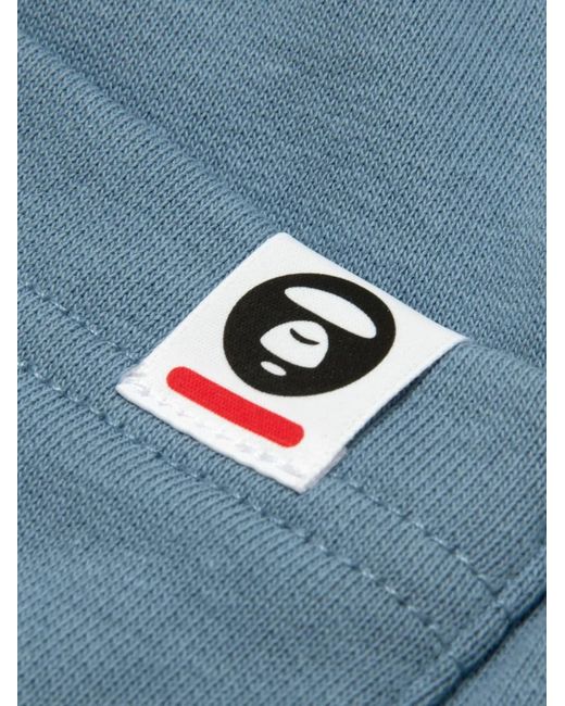 Aape By A Bathing Ape Blue Logo Shorts for men