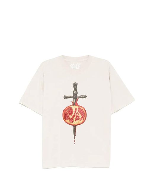 Melt White Pomegranate-Print T-Shirt for men
