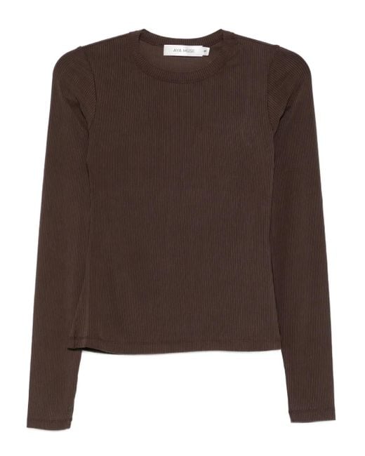 AYA MUSE Brown Crew-Neck Sweater
